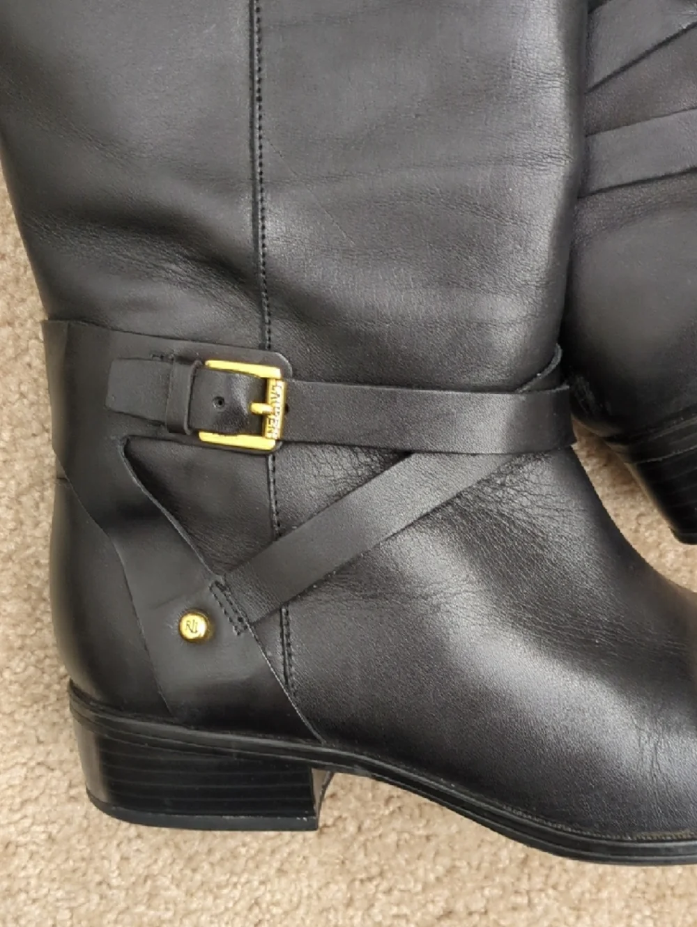 Ralph Lauren Mariah Buckle Riding Boots